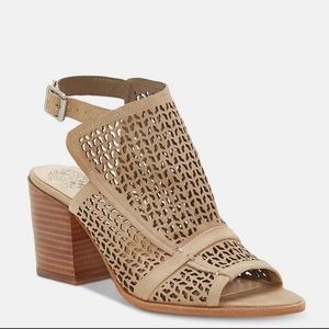 Vince Camuto Lendia Tan Laser Cut Sandals 8.5